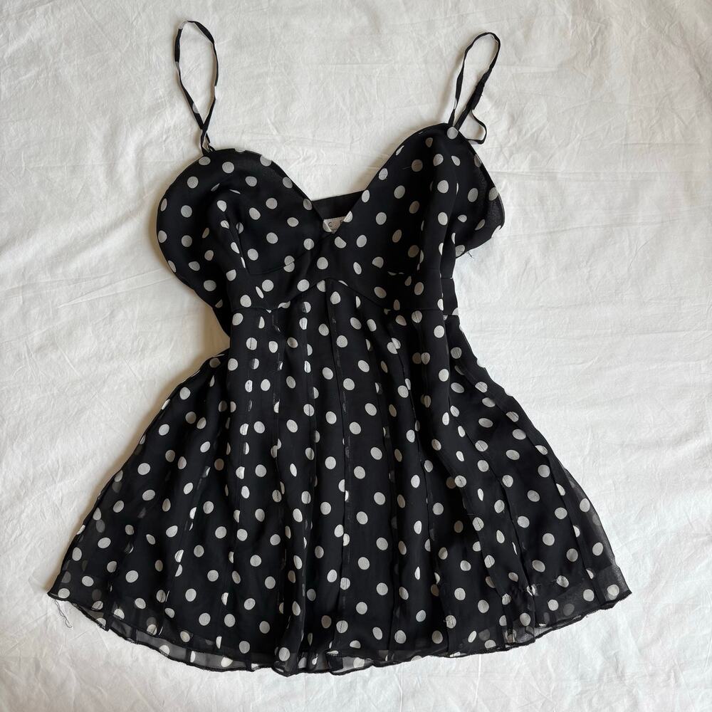 y2k silk polka dot cami ICE 100% silk babydoll top size large